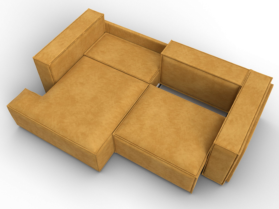 Диван угловой Лига-061 угол левый (brut 10 желтый)