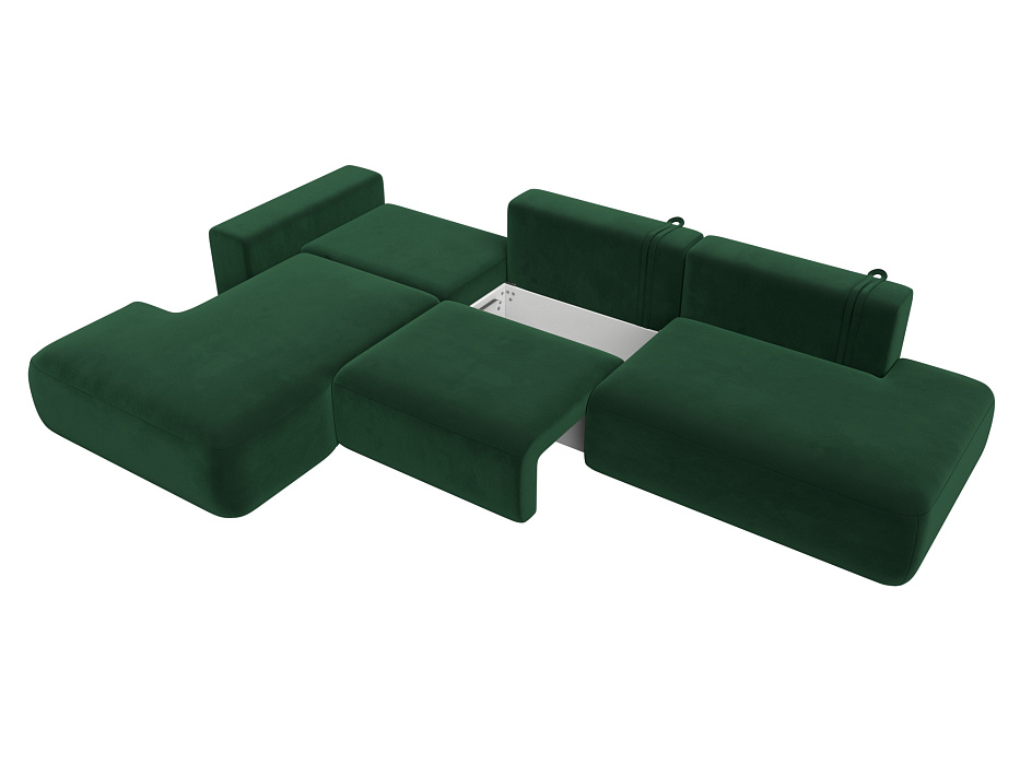 Диван угловой Лига-036 НПБ Модерн Лонг левый угол (seven 626 зеленый)
