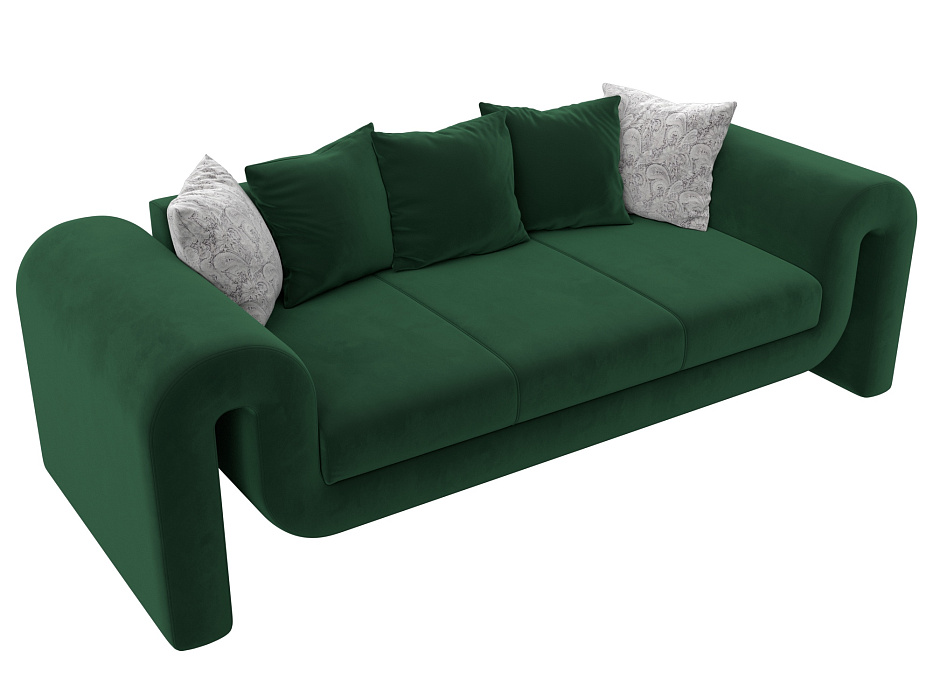 Диван прямой Волна (seven 626 зеленый;seven 17 серый)