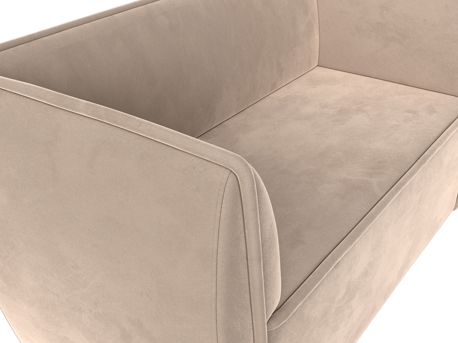 Диван кухонный прямой Бергамо 2-х местный (seven 729 бежевый)