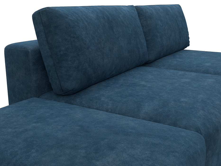 Диван прямой модульный с пуфом Лига-060 НПБ (brut 11 синий)