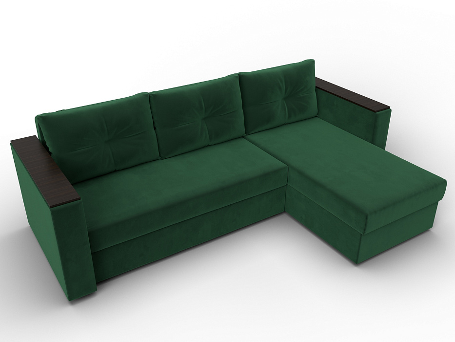 Диван угловой Атланта без стола универсальный угол (seven 626 зеленый)