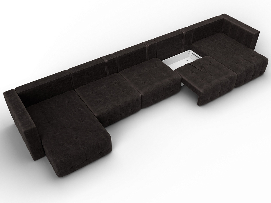 Диван П-образный Лига-052 НПБ МегаЛонг (brut 17 коричневый)