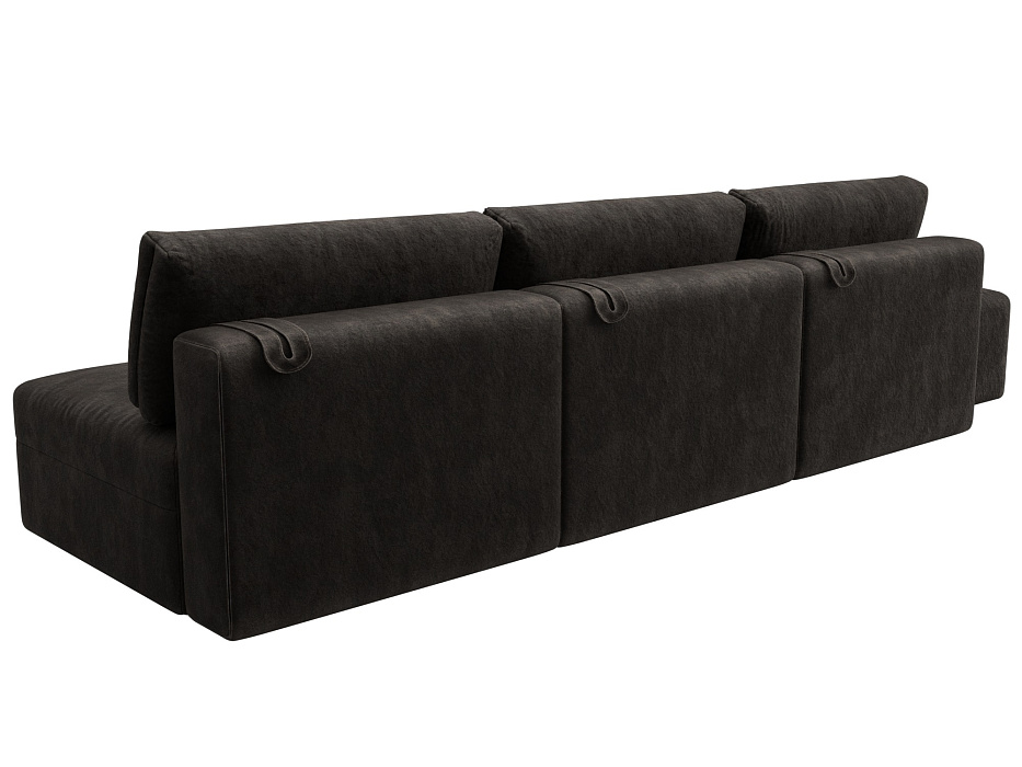 Диван прямой модульный с пуфом Лига-060 НПБ Лонг (brut 17 коричневый)