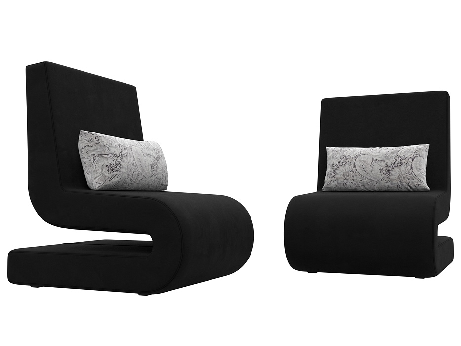 Кресло Волна (2 шт.) (черный;серый)