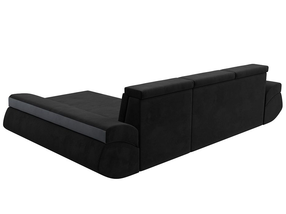 Диван угловой Лига-032 правый угол (seven 35 черный;seven 17 серый)