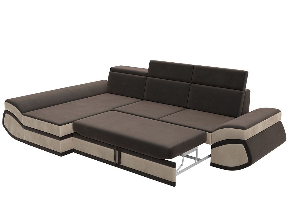 Диван угловой Лига-032 левый угол (seven 727 коричневый;seven 729 бежевый)
