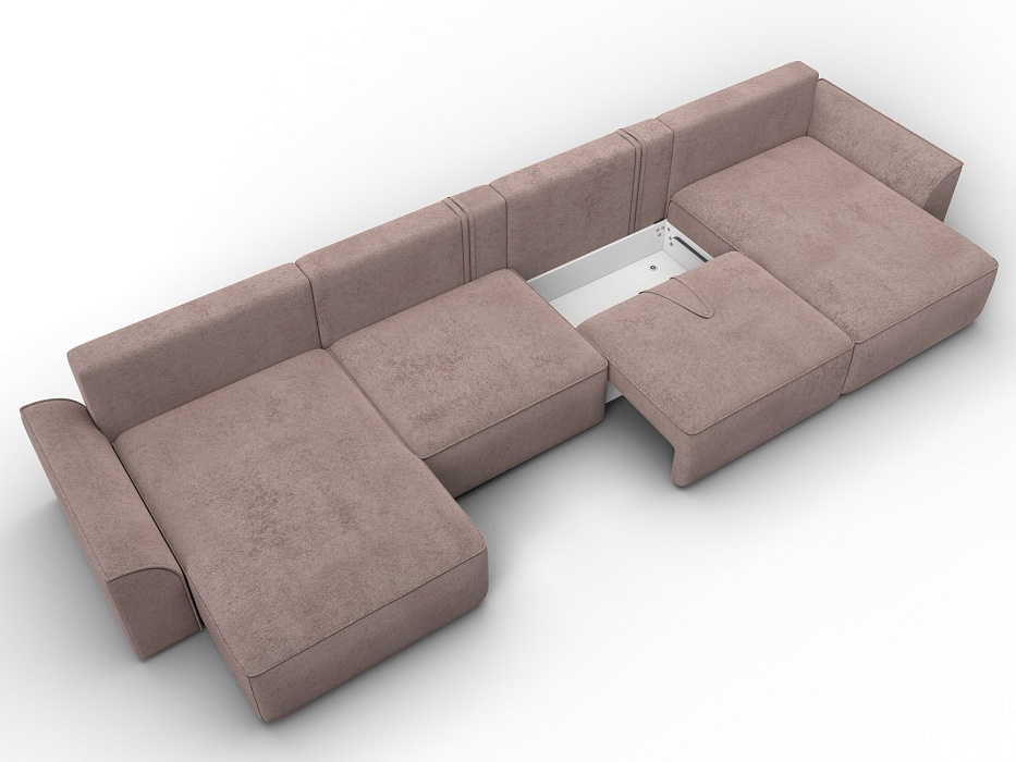 Диван П-образный Лига-048 НПБ лонг (tower 05 бежевый)