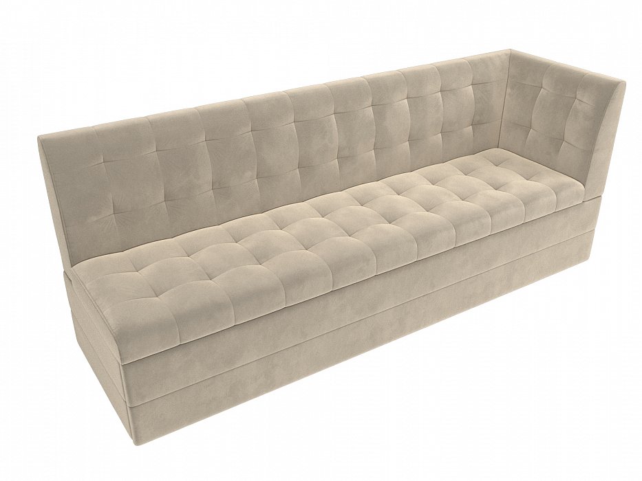 Диван кухонный прямой Бриз с углом справа (бежевый)