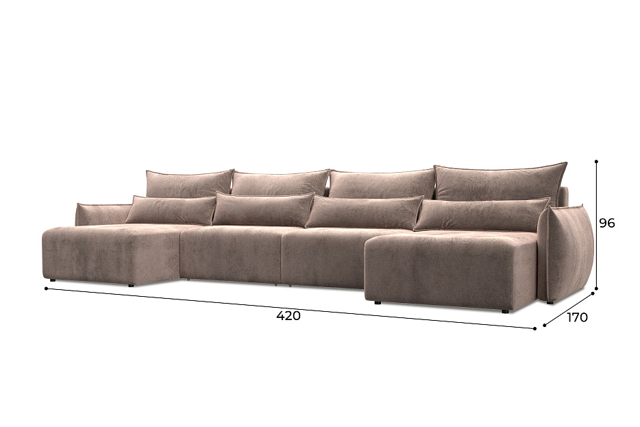 Диван П-образный Лига-051 НПБ Лонг (tower 05 бежевый)