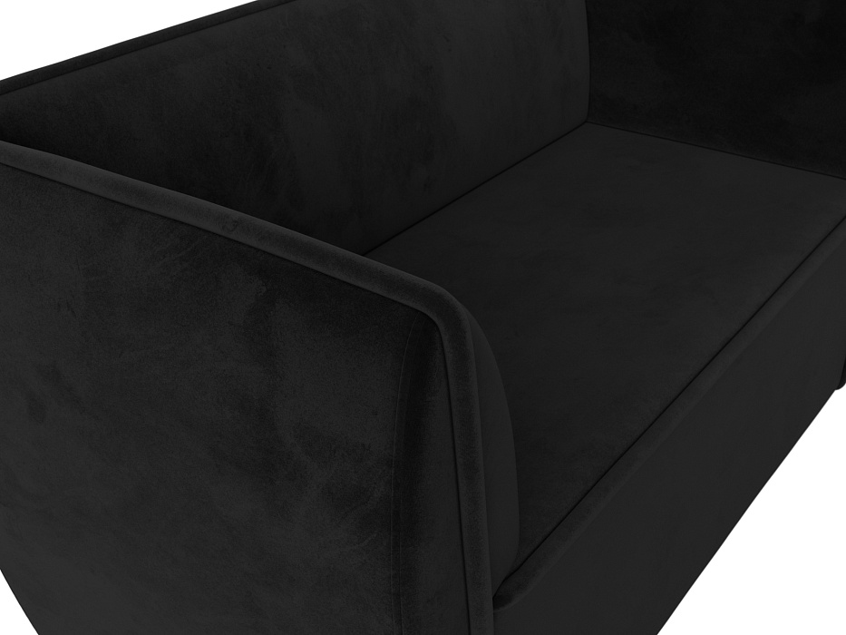 Диван кухонный прямой Бергамо 2-х местный (seven 35 черный)