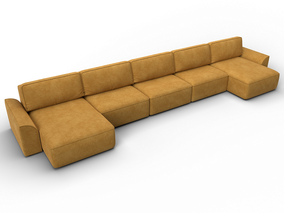 Диван П-образный Лига-048 НПБ МегаЛонг (brut 10 желтый)