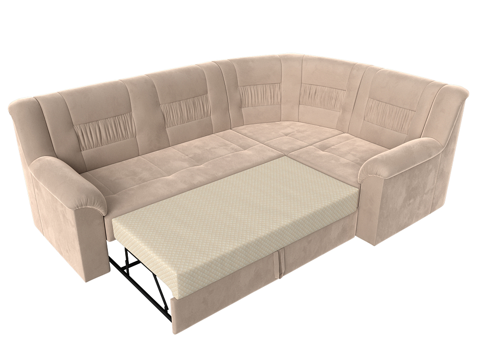 Диван угловой Карелия правый угол (seven 729 бежевый)