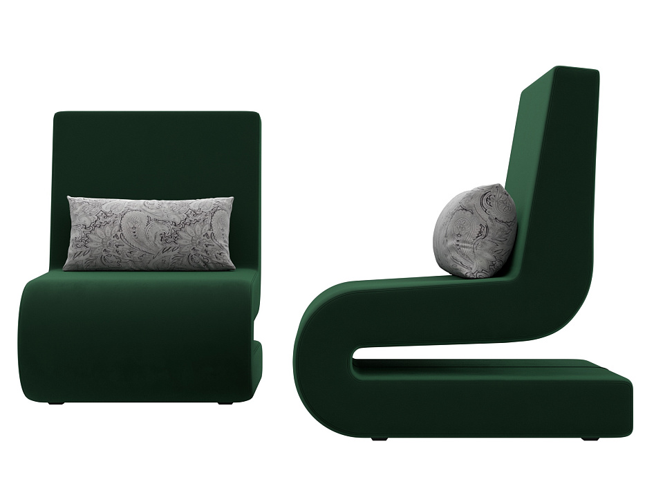 Кресло Волна (2 шт.) (seven 626 зеленый;seven 17 серый)