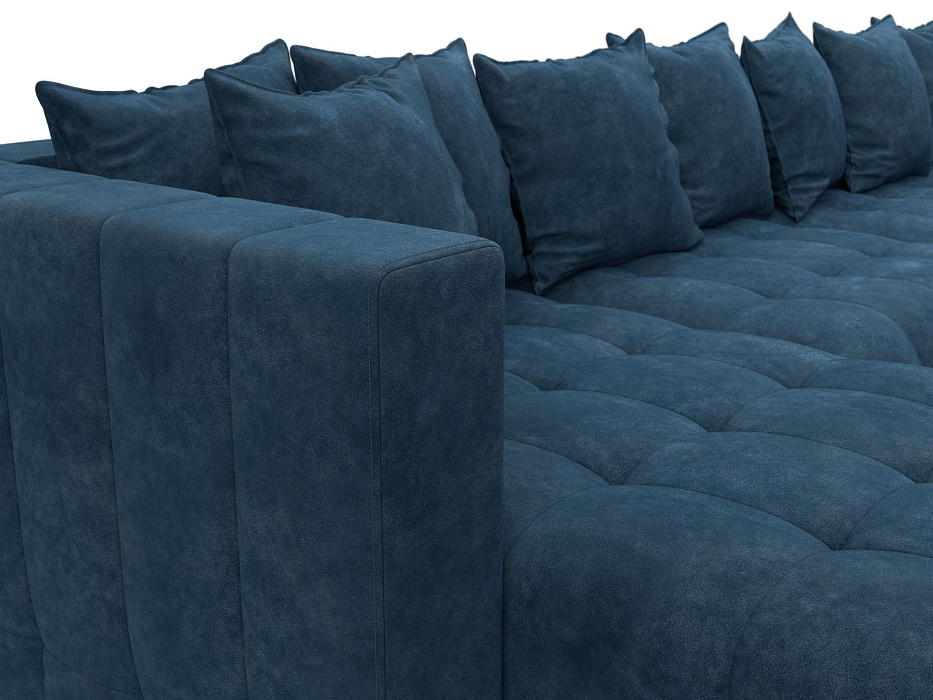 Диван П-образный Лига-052 НПБ МегаЛонг (brut 11 синий)