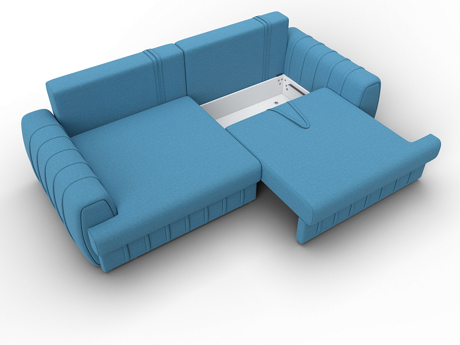 Диван прямой Лига-057 НПБ (амур 10 голубой)