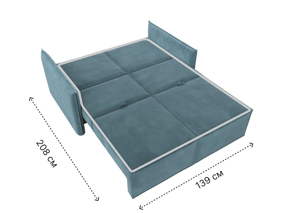 Диван прямой Либерти мини (seven 113 бирюзовый)