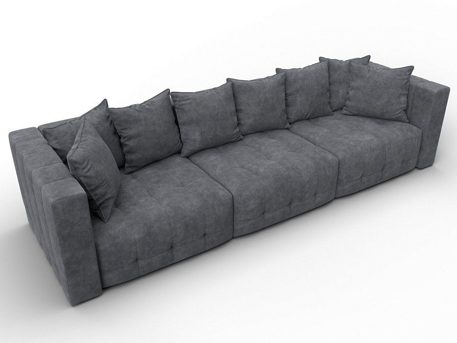 Диван прямой Лига-052 НПБ Лонг (brut 16 темно-серый)