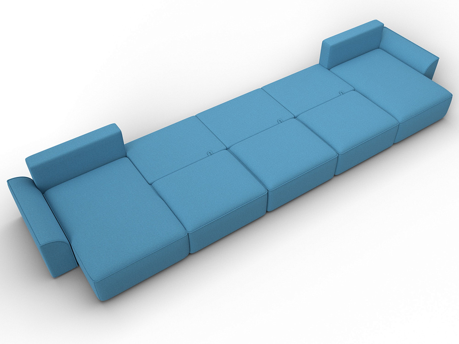 Диван П-образный Лига-048 НПБ МегаЛонг (амур 10 голубой)