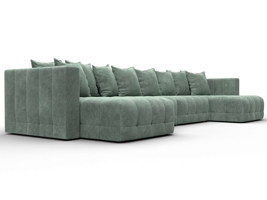 Диван П-образный Лига-052 НПБ Лонг (brut 08 зеленый)