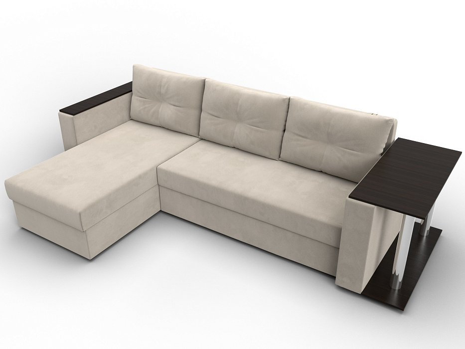 Диван угловой Атланта со столом левый угол (бежевый)
