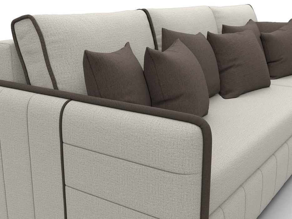 Диван угловой Лига-078 угол универсальный (амур 02 бежевый;амур 05 коричневый)