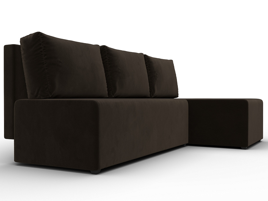 Диван угловой Поло правый угол (коричневый)