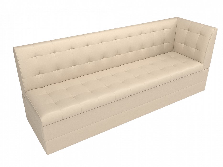 Диван кухонный прямой Бриз с углом справа (бежевый)