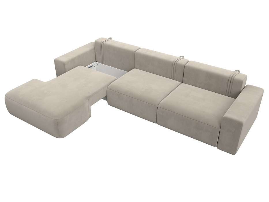 Диван угловой Лига-036 НПБ Классик Лонг левый угол (бежевый)