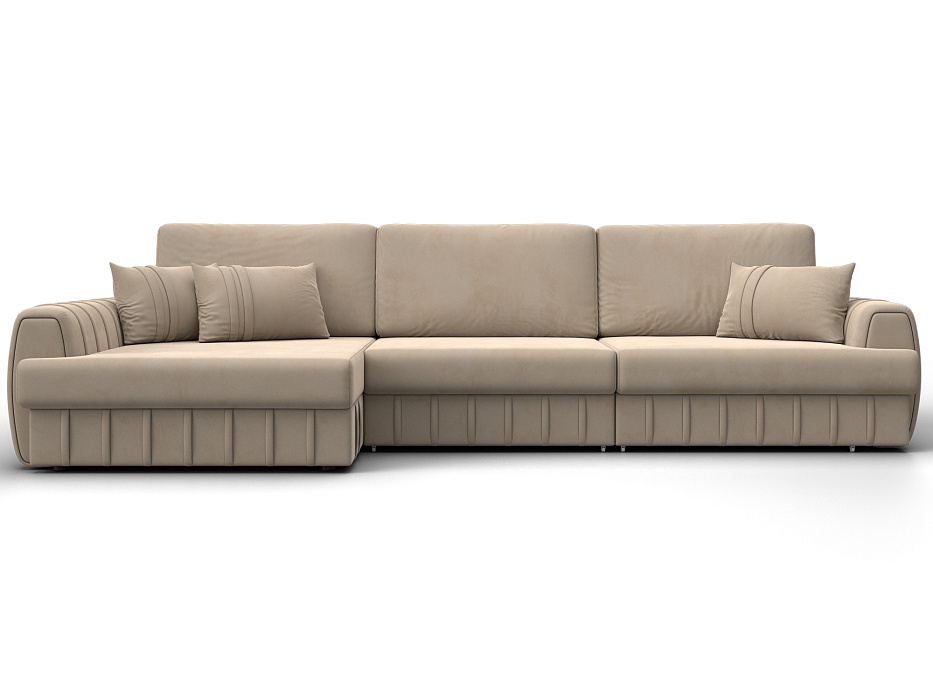 Диван угловой Лига-057 НПБ Лонг угол левый (seven 729 бежевый)