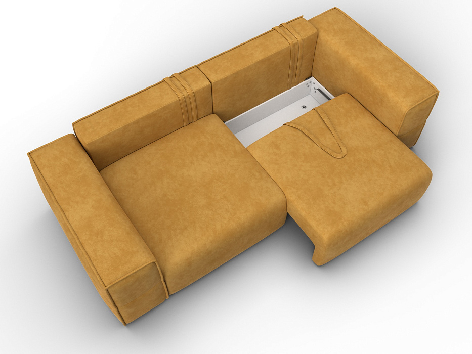 Диван прямой Лига-058 НПБ (brut 10 желтый)