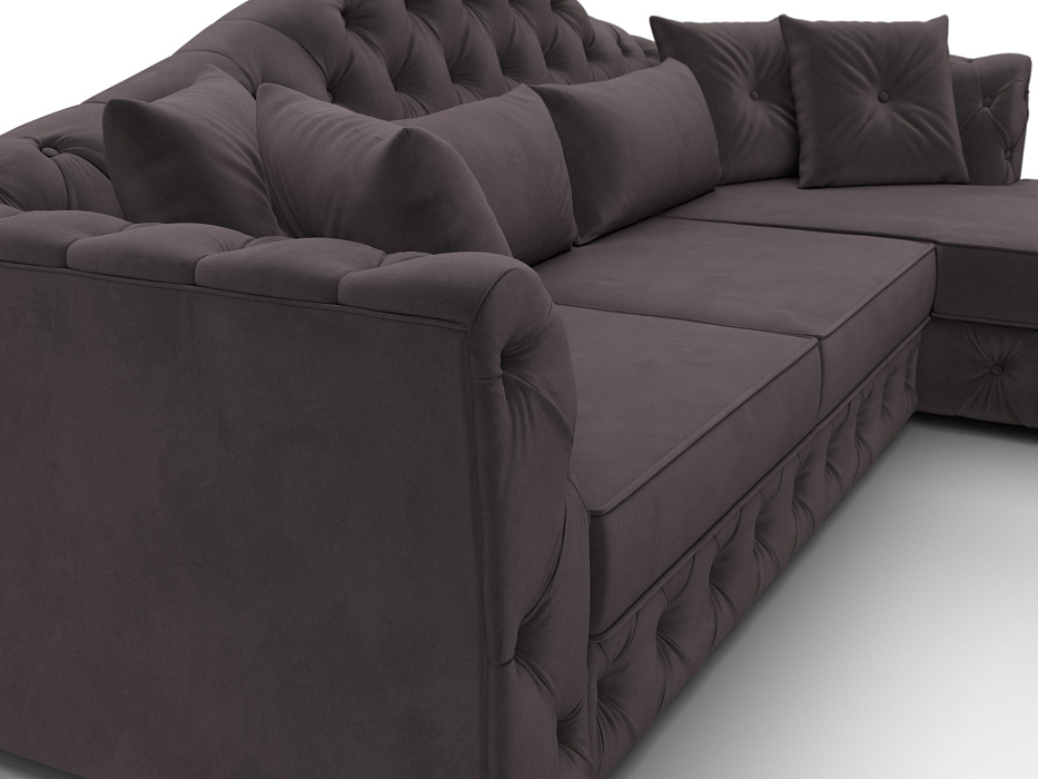 Диван угловой Артис правый угол (seven 727 коричневый)