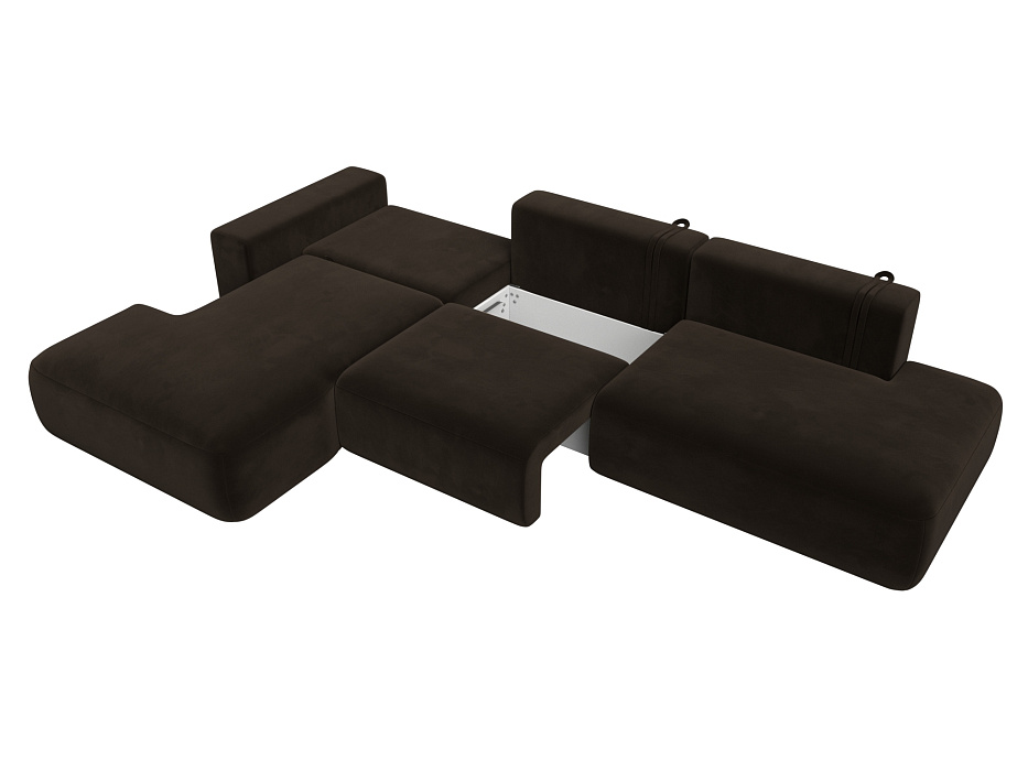 Диван угловой Лига-036 НПБ Модерн Лонг левый угол (коричневый)