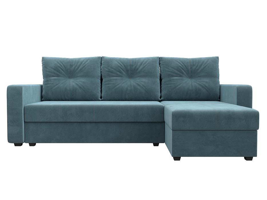 Диван угловой Ливерпуль Лайт правый угол (seven 113 бирюзовый)
