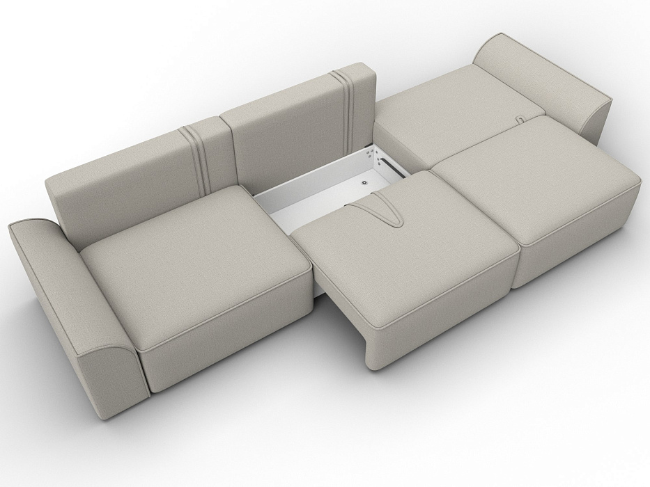 Диван прямой Лига-048 НПБ Лонг (амур 02 бежевый)