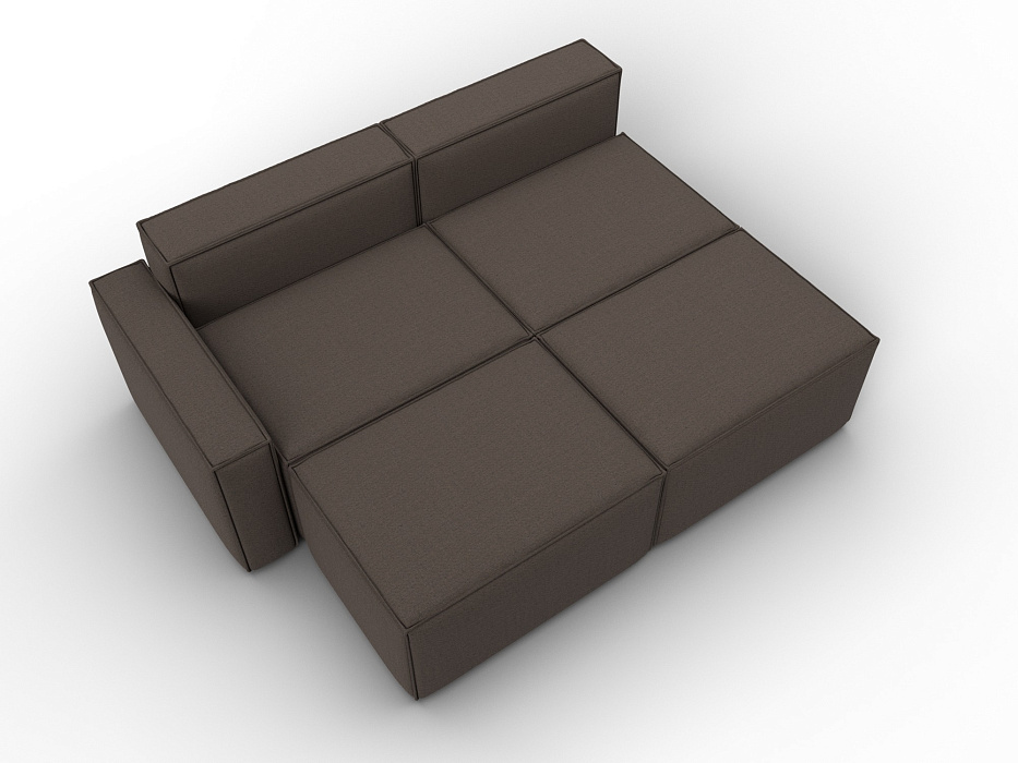 Диван угловой модульный Лига-063 угол левый (амур 05 коричневый)