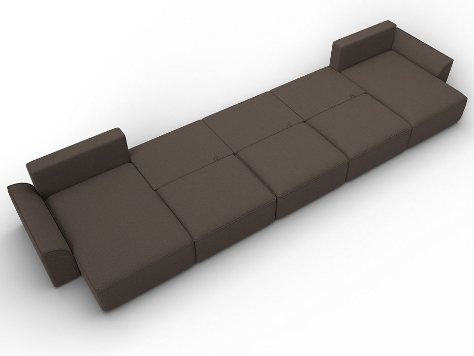 Диван П-образный Лига-048 НПБ МегаЛонг (амур 05 коричневый)