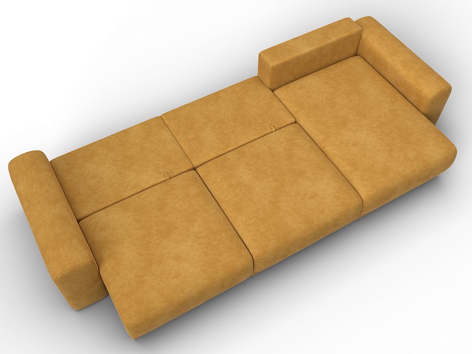 Диван угловой Лига-056 НПБ Лонг угол универсальный (brut 10 желтый)