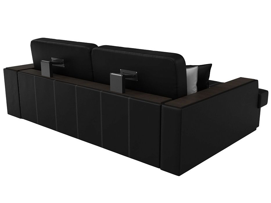 Диван угловой Брюссель левый угол (черный;белый)