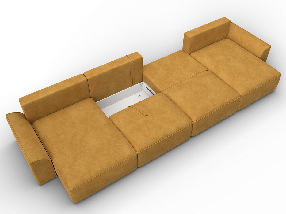 Диван П-образный Лига-048 НПБ лонг (brut 10 желтый)