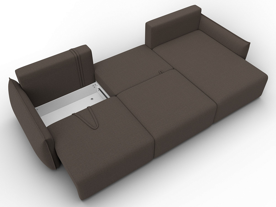 Диван угловой Лига-051 НПБ Лонг угол универсальный (амур 05 коричневый)