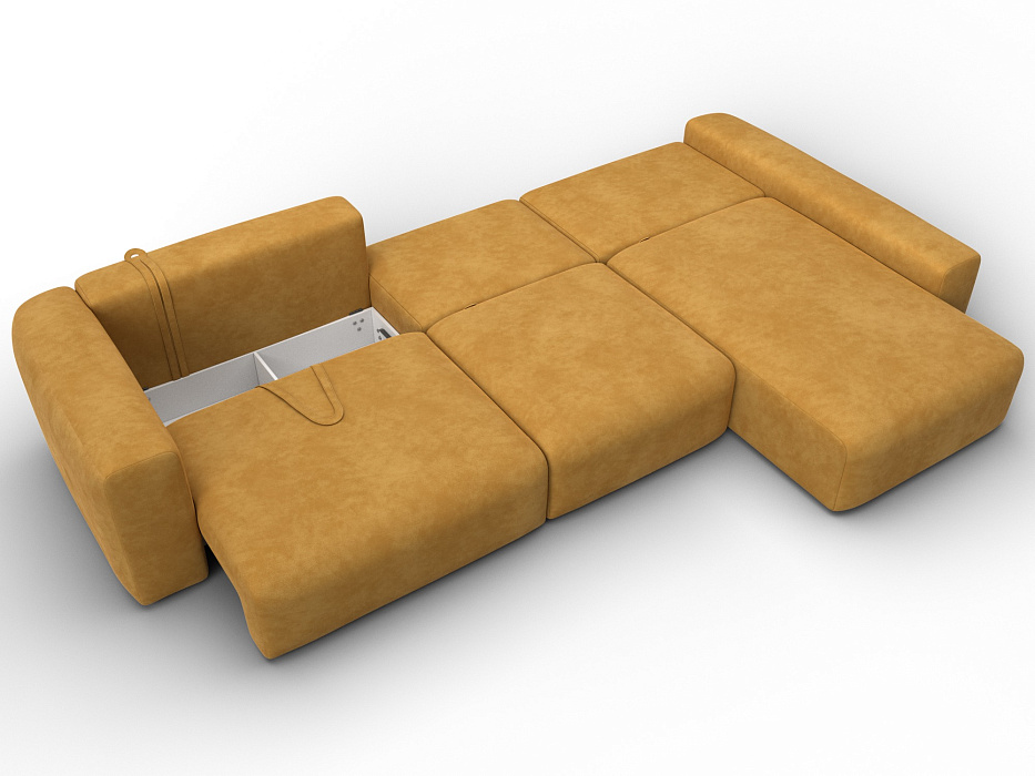 Диван угловой Лига-066 НПБ Лонг угол правый фото в интернет-магазине Лига Диванов