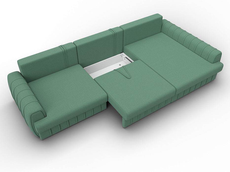 Диван угловой Лига-057 НПБ Лонг угол правый (амур 11 зеленый)