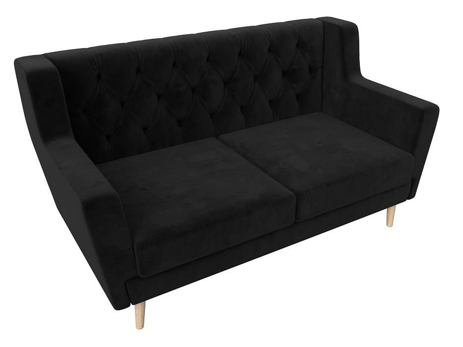 Диван кухонный прямой Брайтон 2 Люкс (seven 35 черный)