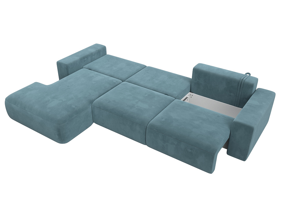 Диван угловой Лига-036 НПБ Классик Лонг левый угол (seven 113 бирюзовый)