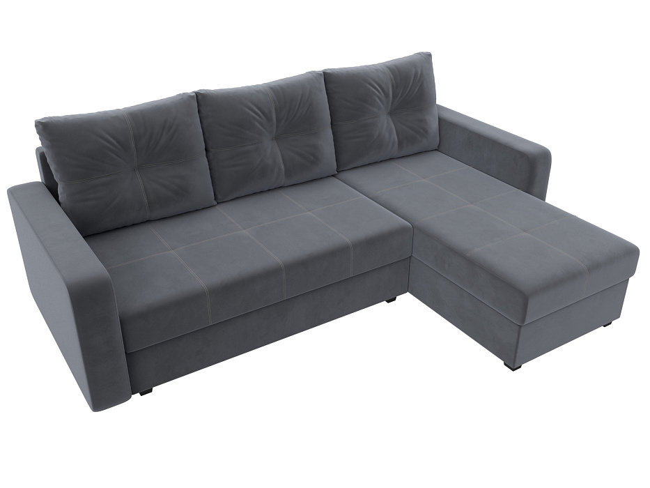 Диван угловой Ливерпуль Лайт правый угол (seven 17 серый)