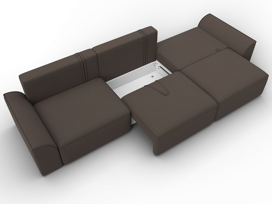 Диван прямой Лига-048 НПБ Лонг (амур 05 коричневый)