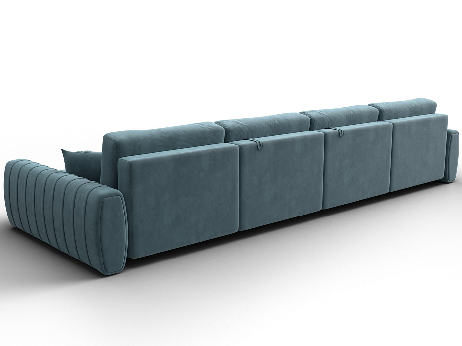 Диван П-образный Лига-057 НПБ Лонг (seven 113 бирюзовый)