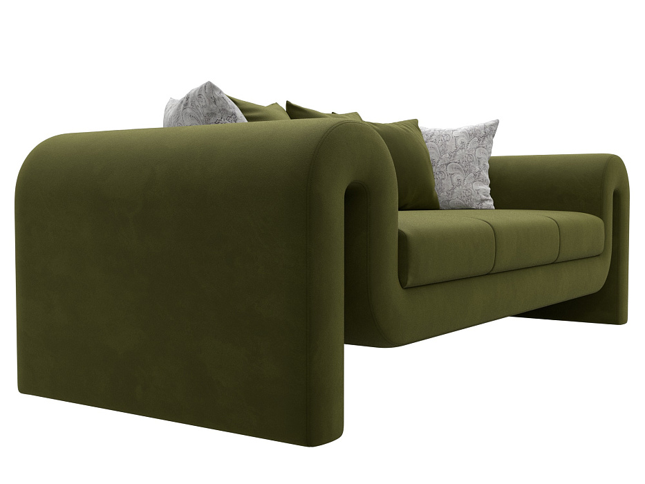 Диван прямой Волна (зеленый;серый)