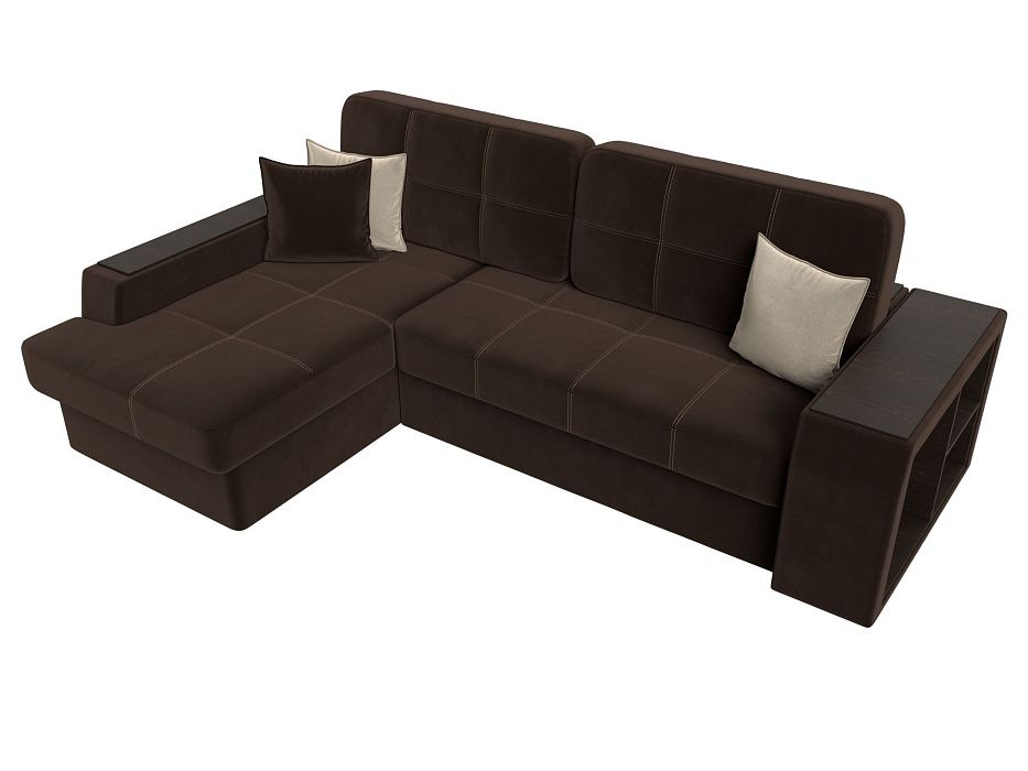 Диван угловой Брюссель левый угол (коричневый;бежевый)